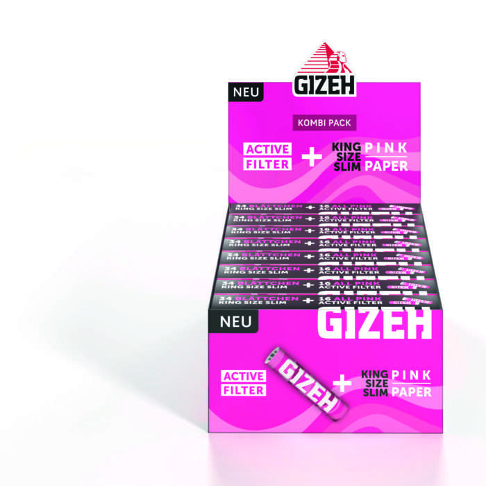 GIZEH PINK King Size Slim + Active Filter – Bild 9