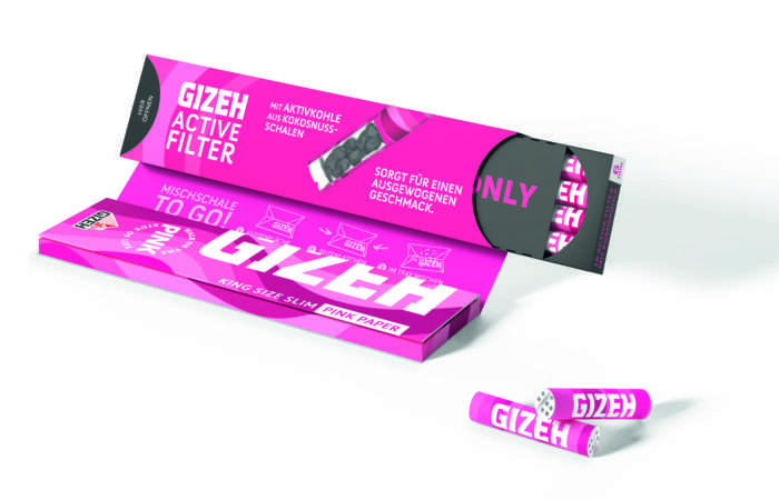 GIZEH PINK King Size Slim + Active Filter – Bild 4