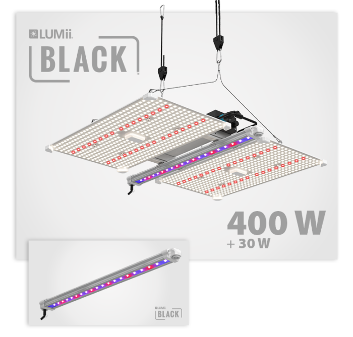 Lumii Black, Blade 400W LED + 30W UV/FR LED-Leiste, Bundle – Bild 1