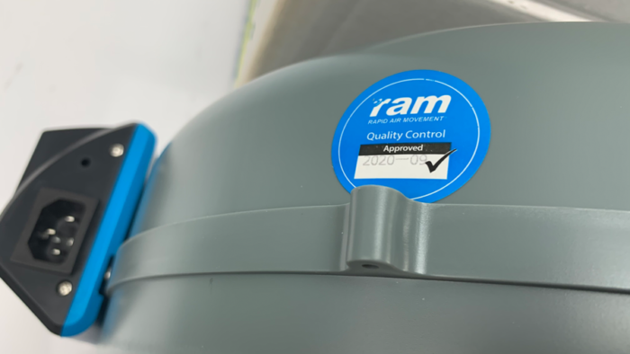 RAM Inline Rohrlüfter, 125 mm, 378 m³/h, EU Netzkabel mit IEC-Connector – Bild 2